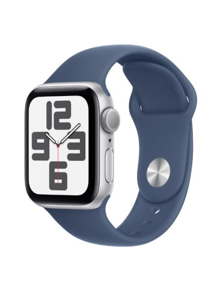 APPLE WATCH SE GPS 40MM SILVER ALUMINIUM CASE WITH DENIM SPORT BAND - S/M