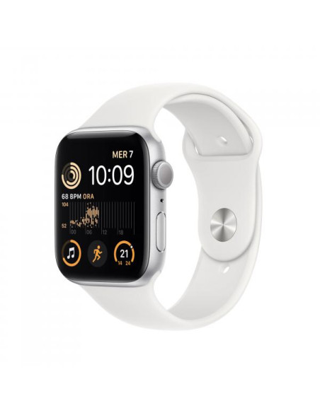 WATCH SE 44MM ARGENTO GPS 2022 ALLUMINIO SPORT BAND BIANCO