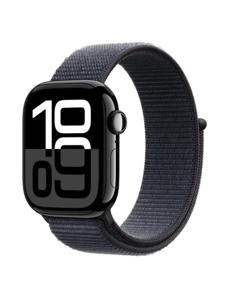 APPLE WATCH SERIES 10 GPS 46MM JET BLACK ALUMINIUM CASE WITH INK SPORT LOOP