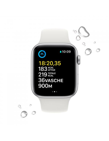WATCH SE 44MM ARGENTO GPS 2022 ALLUMINIO SPORT BAND BIANCO