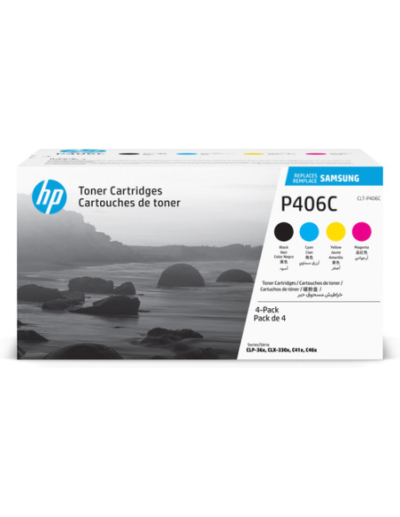Samsung Confezione da 4 cartucce toner originali HP CLT-P406C (ciano/magenta/giallo/nero)