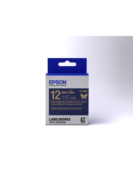 Epson Nastro satinato per etichettatrici LK-4HKK oro/blu 12 mm (5 m)