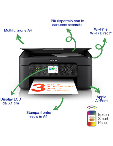 Epson Expression Home XP-4200 stampante multifunzione A4 getto d'inchiostro, stampa, copia, scansione, Display LCD 6.1cm, WiFi D