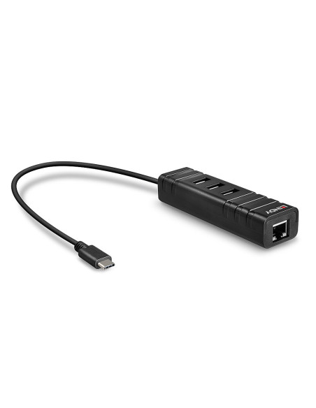 Lindy 43249 hub di interfaccia USB 3.2 Gen 1 (3.1 Gen 1) Type-C 5000 Mbit/s Nero