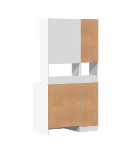 Mobile da Cucina Bianco 95x50x180 cm Legno Multistrato