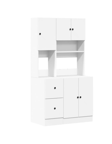 Mobile da Cucina Bianco 95x50x180 cm Legno Multistrato