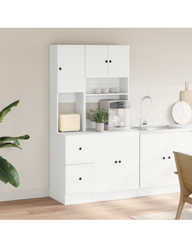 Mobile da Cucina Bianco 95x50x180 cm Legno Multistrato