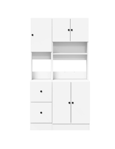 Mobile da Cucina Bianco 95x50x180 cm Legno Multistrato