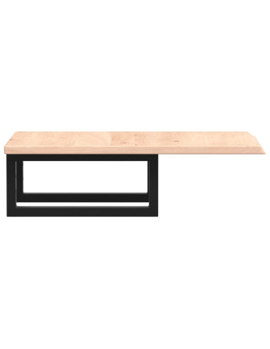 Ripiano a Parete per Lavabo in Acciaio e Massello di Rovere