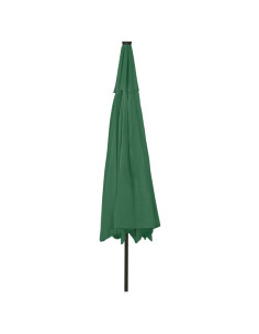 Ombrellone da Esterni con LED e Palo in Metallo 400 cm Verde