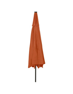Ombrellone da Esterni con LED Palo in Metallo 400cm Terracotta