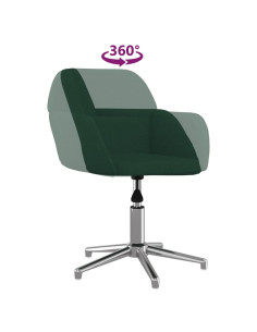 Sedia da Ufficio Girevole Verde Scuro in Tessuto