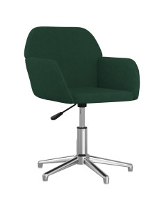 Sedia da Ufficio Girevole Verde Scuro in Tessuto 2