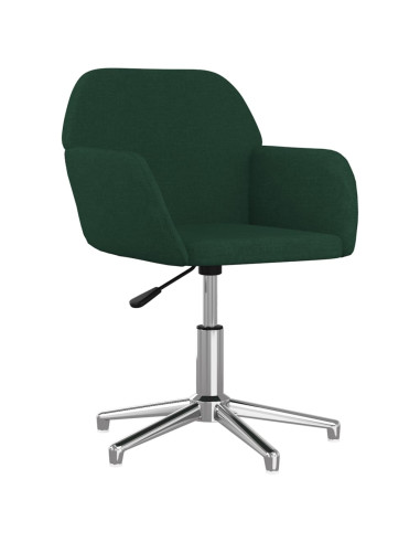Sedia da Ufficio Girevole Verde Scuro in Tessuto