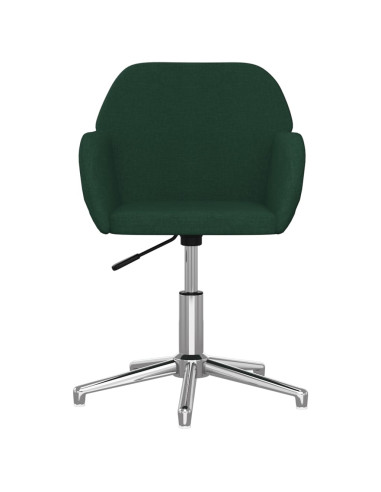 Sedia da Ufficio Girevole Verde Scuro in Tessuto
