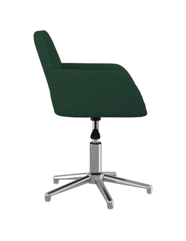 Sedia da Ufficio Girevole Verde Scuro in Tessuto