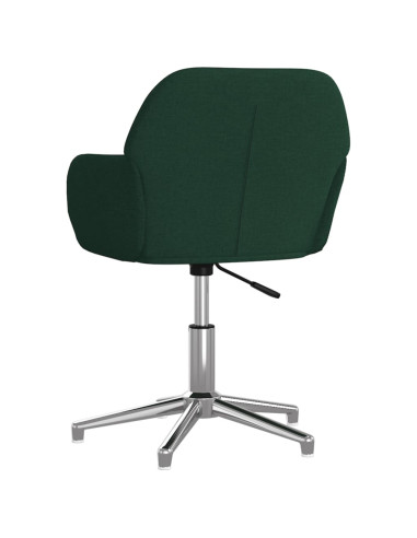 Sedia da Ufficio Girevole Verde Scuro in Tessuto
