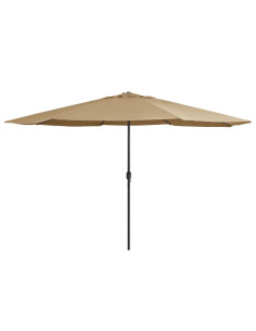 Ombrellone da Esterni con Palo in Metallo 400 cm Grigio Talpa 2