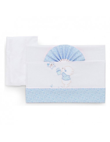 Lenzuola carrozzina Italbaby 15 3010 102 BEAR Set Completo Azzurro Azz
