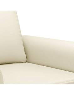 Set di Divani 2 pz con Cuscini Crema in Similpelle