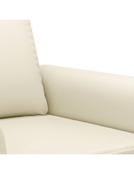 Set di Divani 2 pz con Cuscini Crema in Similpelle