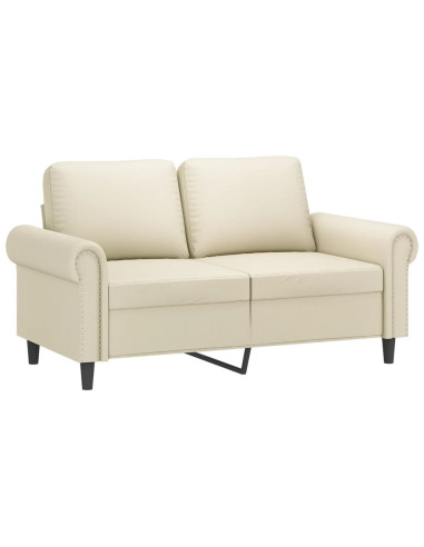 Set di Divani 2 pz con Cuscini Crema in Similpelle