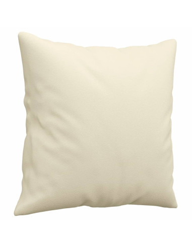 Set di Divani 2 pz con Cuscini Crema in Similpelle