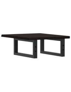 Ripiano a Parete per Lavabo in Acciaio e Massello di Rovere