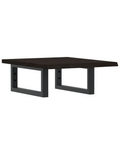 Ripiano a Parete per Lavabo in Acciaio e Massello di Rovere 2