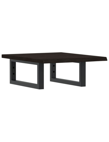 Ripiano a Parete per Lavabo in Acciaio e Massello di Rovere