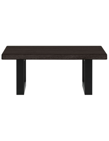 Ripiano a Parete per Lavabo in Acciaio e Massello di Rovere