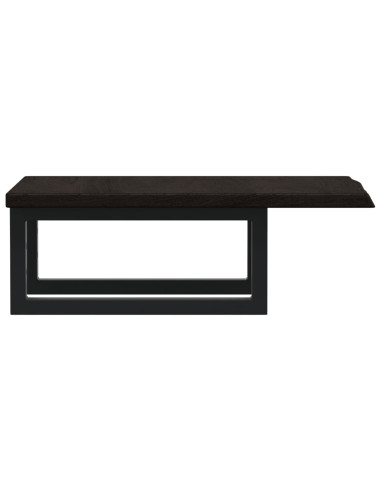 Ripiano a Parete per Lavabo in Acciaio e Massello di Rovere