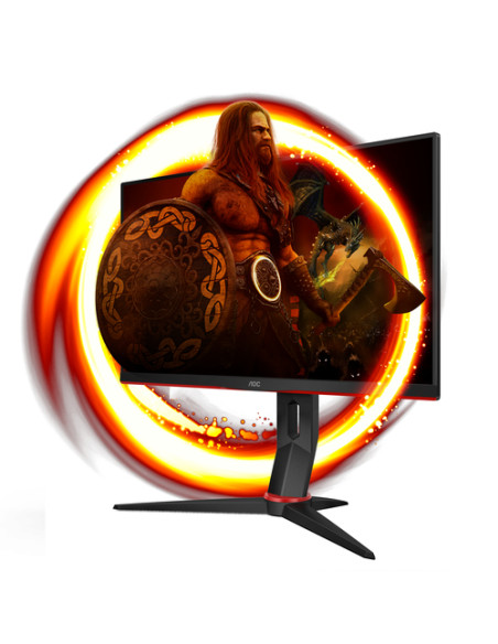 AOC 24G2SPU/BK Monitor PC 60,5 cm (23.8") 1920 x 1080 Pixel Full HD Nero, Rosso