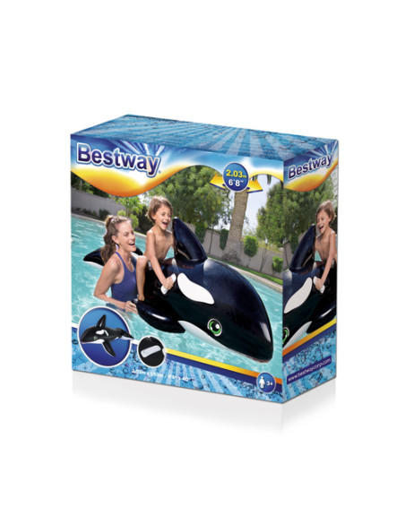 Bestway 41009 galleggiante da piscina e da spiaggia Nero, Bianco Fantasia Vinile Gonfiabile cavalcabile