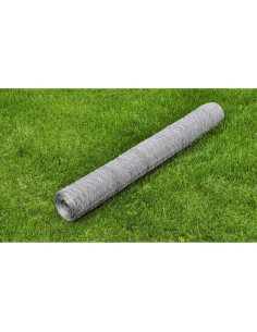 Recinzione in Rete per Pollaio Acciaio Zincato 25x0,5 m Argento