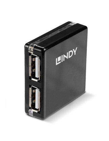 Lindy 42742 hub di interfaccia 480 Mbit/s Nero