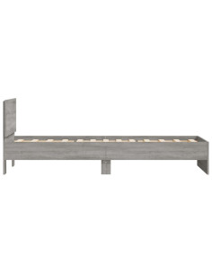 Giroletto con Testiera Grigio Sonoma 90x190cm Legno Multistrato