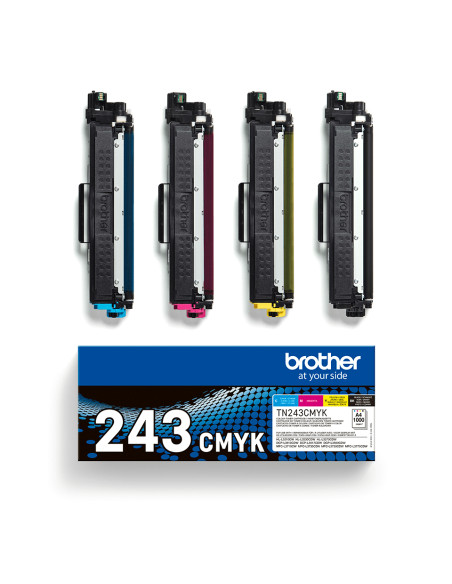 Brother TN-243CMYK cartuccia toner 1 pz Originale Nero, Ciano, Magenta, Giallo