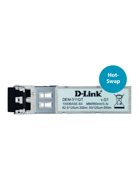 D-Link DEM-311GT modulo del ricetrasmettitore di rete Fibra ottica 1000 Mbit/s SFP 850 nm