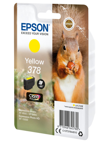 Epson Squirrel Singlepack Yellow 378 Claria Photo HD Ink