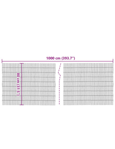 Recinzione da Giardino 1000x80 cm Giunco