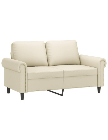 Set di Divani 3 pz con Cuscini Crema in Similpelle