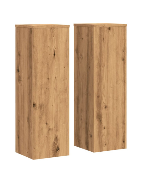 Supporti per Piante 2 pz Rovere 25x25x80 cm in Multistrato