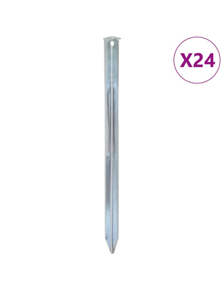 Picchetti per Tenda 24 pz 30 cm Ø20 mm in Acciaio Zincato