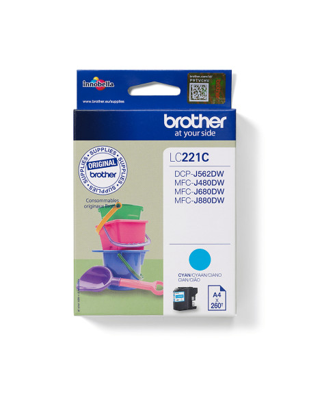 Brother LC221C cartuccia d'inchiostro 1 pz Originale Ciano
