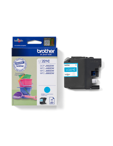 Brother LC221C cartuccia d'inchiostro 1 pz Originale Ciano