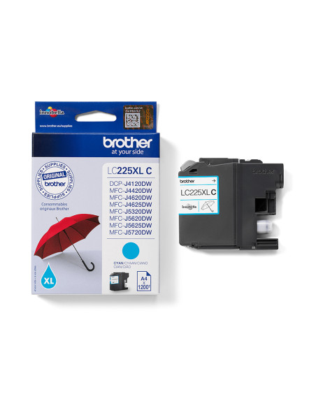 Brother LC225XLC cartuccia d'inchiostro 1 pz Originale Ciano