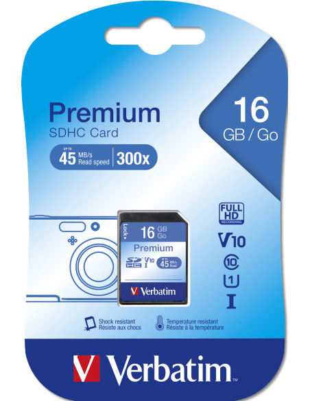 Verbatim Premium 16 GB SDHC Classe 10