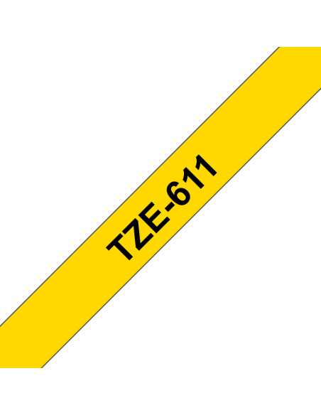Brother TZE-611 nastro per etichettatrice Nero su giallo