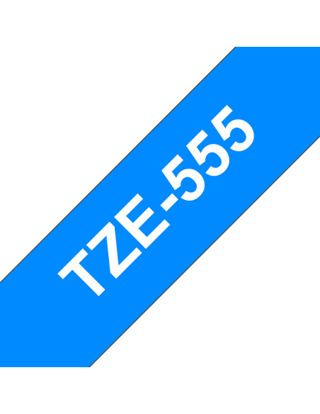 Brother TZE-555 nastro per etichettatrice Bianco su blu